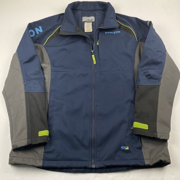 Alaska By Luly Yang Soft Shell Jacket Men’s L Oeko-Tex Horizon Full Zip Blue - Picture 1 of 12
